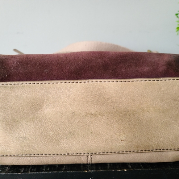 Fossil Vintage Leather & Suede Striped Satchel Crossbody Bag - Picture 5 of 6